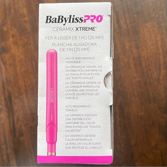 BaByliss PRO Ceramix Xtreme Ceramic 1" Straightener Flat Iron Hot Pink 450°F NEW - Picture 3 of 6
